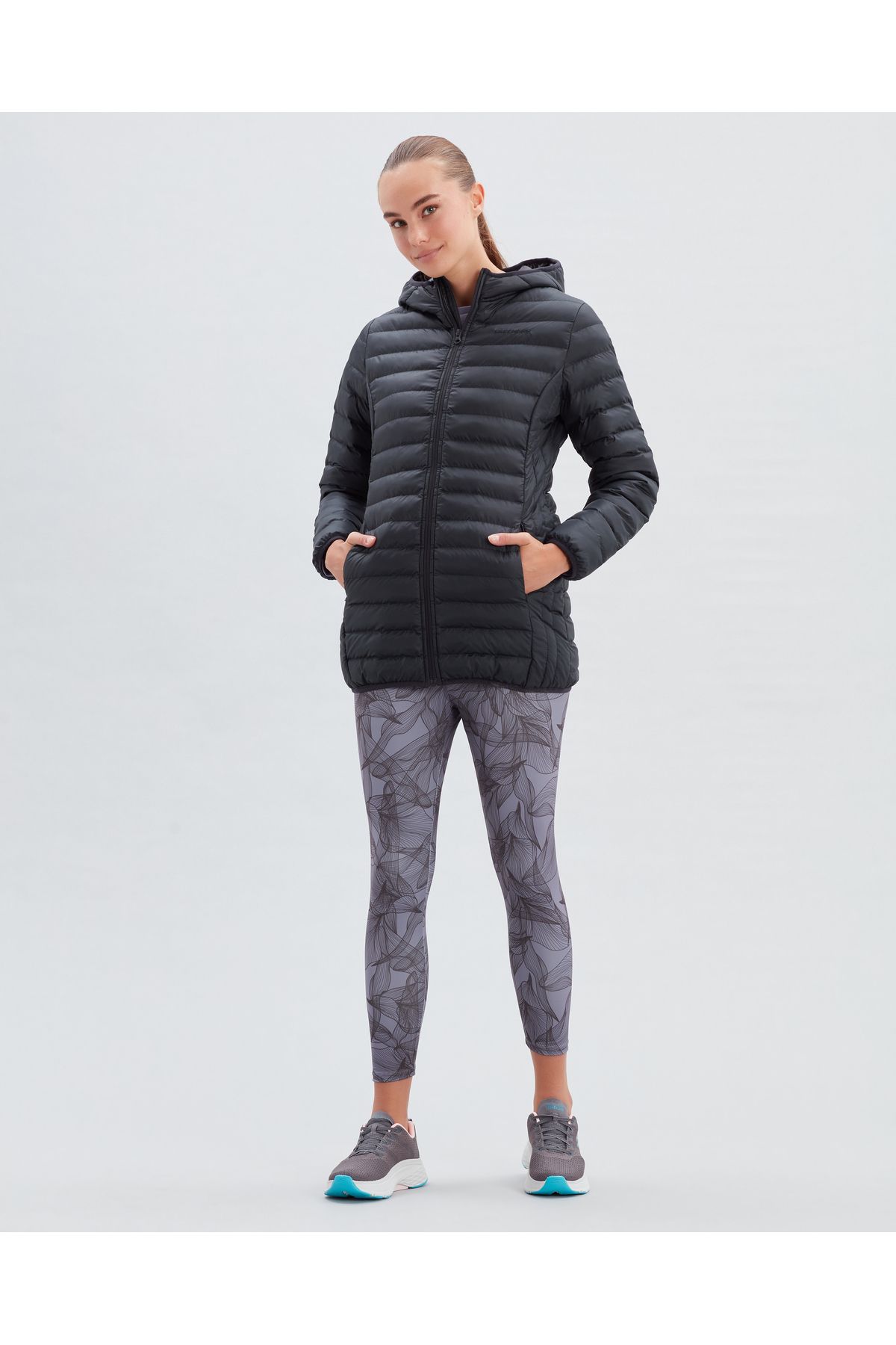 W Essential Midi Length Hooded Jacket Kadın Siyah Mont S212276-001 W Essential Midi Length Hooded Jacket Kadın Siyah Mont S212276-001