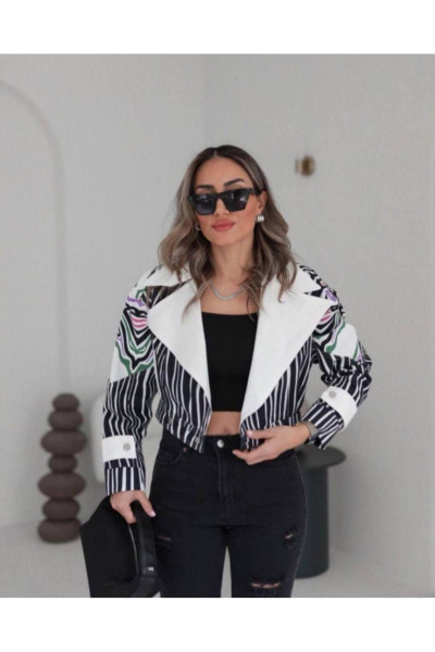 ZEBRA DESENLİ İNCE KOT CEKET ZEBRA DESENLİ İNCE KOT CEKET