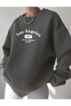 Los Angeles 1997 Sweatshirt - Füme Baskılı Oversize Kışlık Kalın Bisiklet Yala