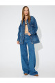 X Zeynep Bastık - Oversize Uzun Kot Ceket Suni Deri Yaka Detaylı Cepli X Zeynep Bastık - Oversize Uzun Kot Ceket Suni Deri Yaka Detaylı Cepli