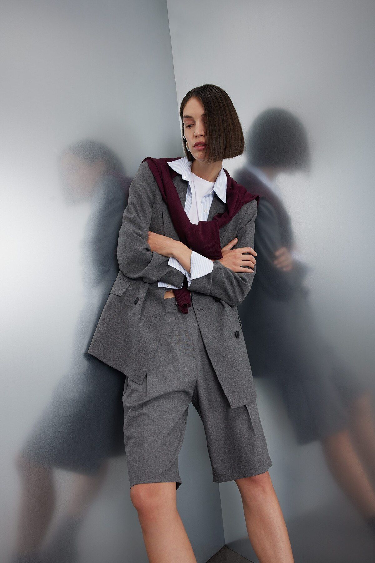 Oversize Geniş Kalıp Ceket Yaka Düğmeli Tafta Basic Düz Blazer Ceket C2575ax24au Oversize Geniş Kalıp Ceket Yaka Düğmeli Tafta Basic Düz Blazer Ceket C2575ax24au