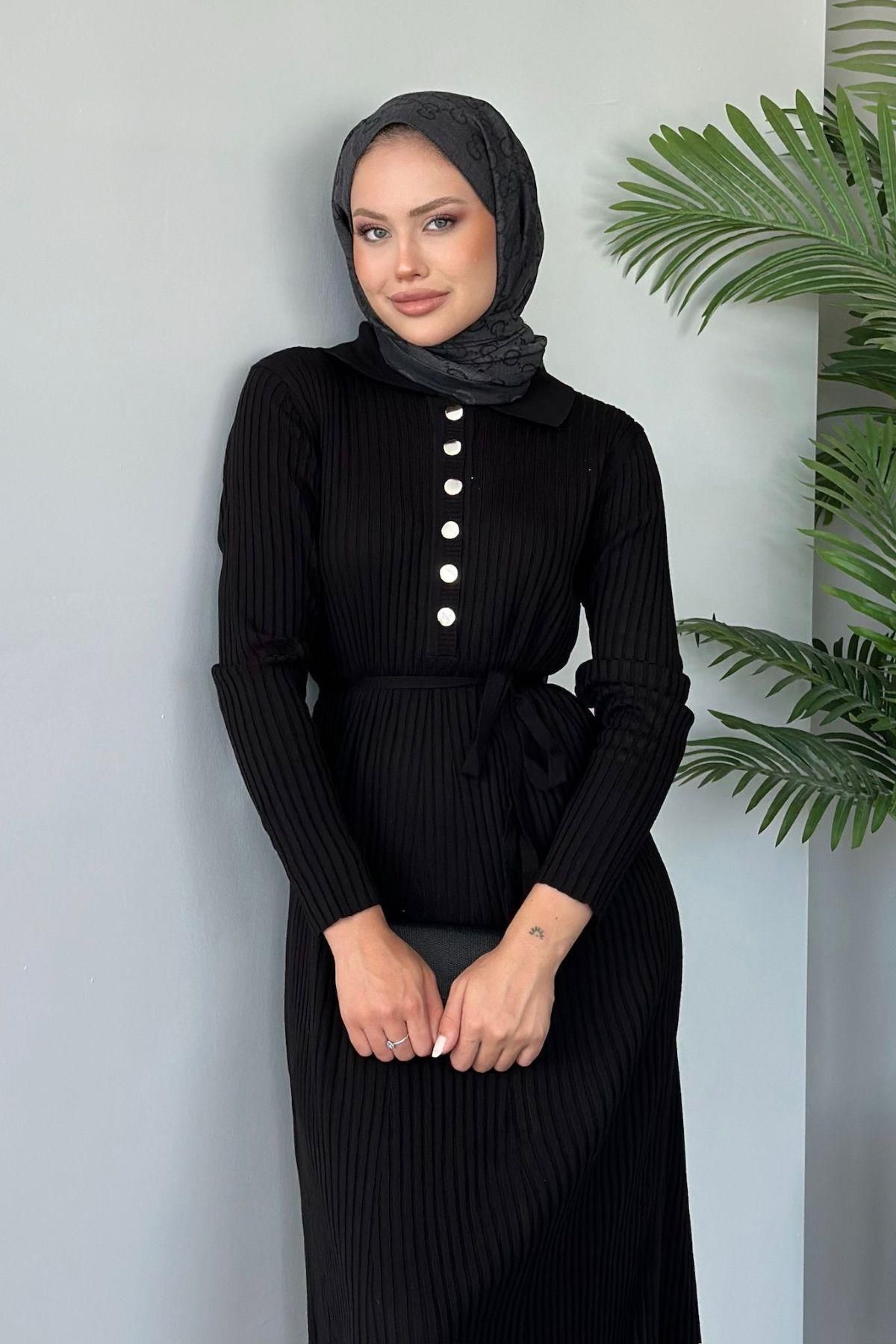 Madonna Triko Elbise Siyah Madonna Triko Elbise Siyah