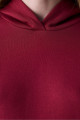 Bordo Kapüşonlu Oversize Şardonlu Sweatshirt