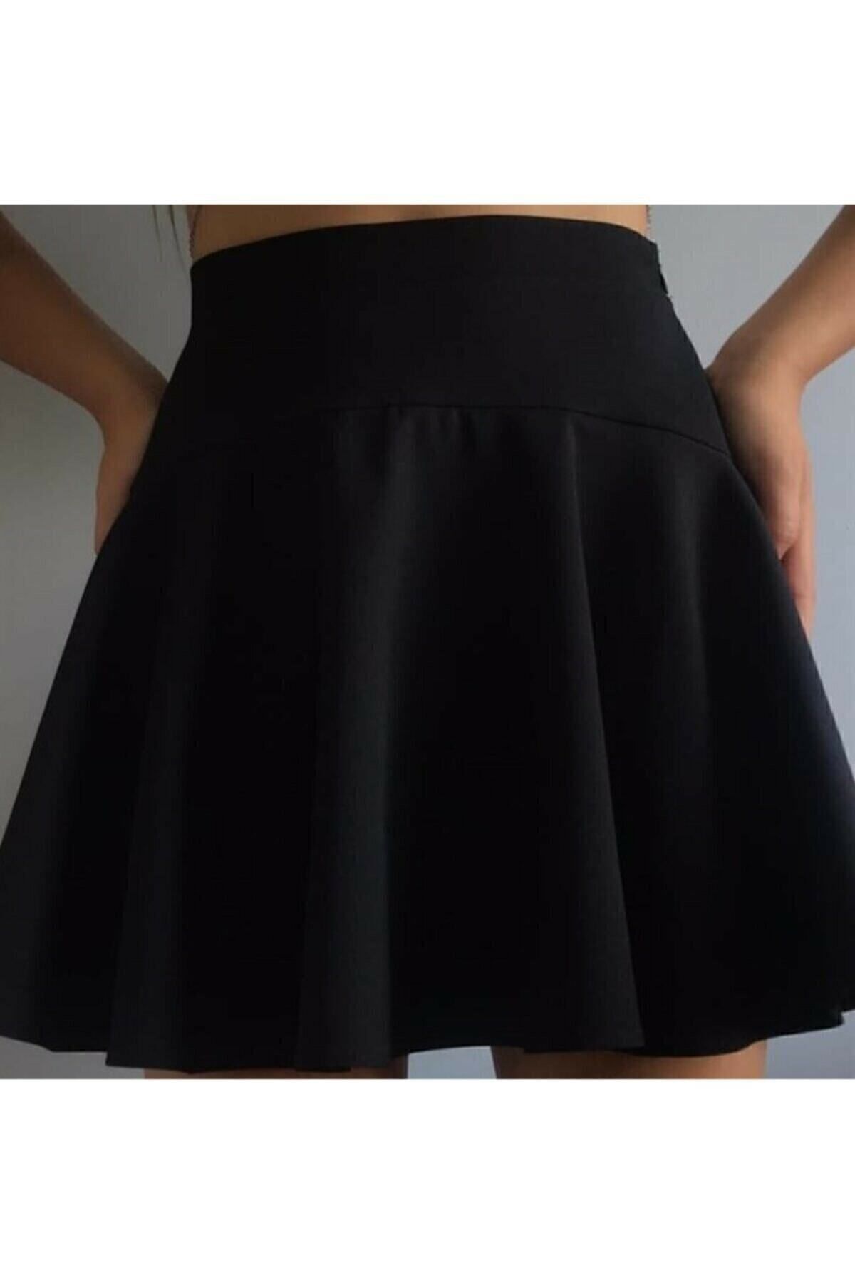 Kadın Siyah Mini Şort Etek Kadın Siyah Mini Şort Etek