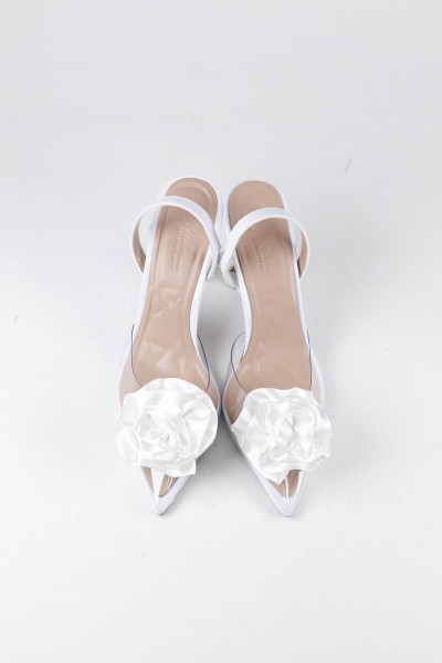 Kadın Şeffaf Gül Detaylı Topuklu Ayakkabı Kadın Şeffaf Gül Detaylı Topuklu Ayakkabı