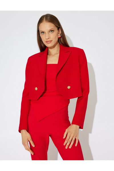 X Zeynep Bastık - Crop Blazer Ceket Asimetrik Kruvaze X Zeynep Bastık - Crop Blazer Ceket Asimetrik Kruvaze