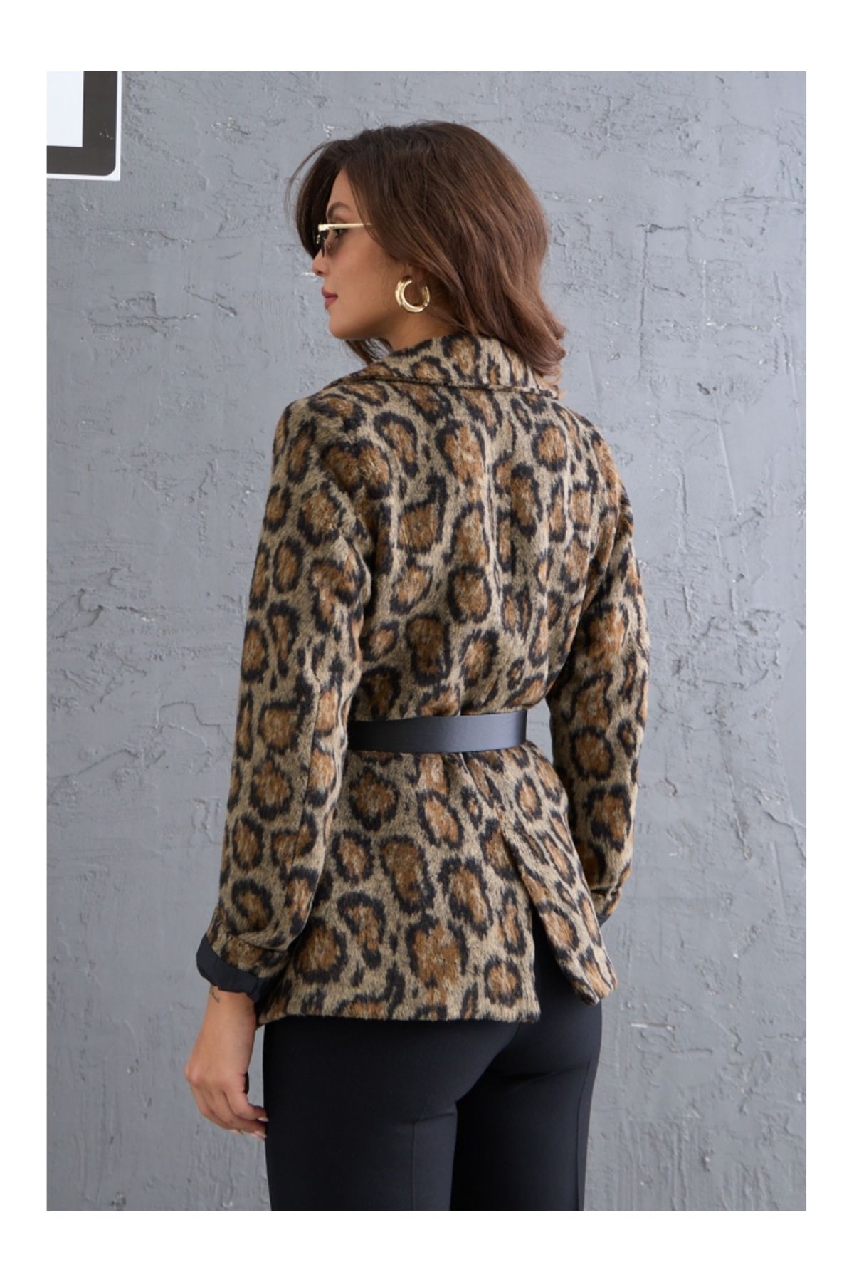 Leopar Kemerli Premium Kaşe Ceket Leopar Kemerli Premium Kaşe Ceket