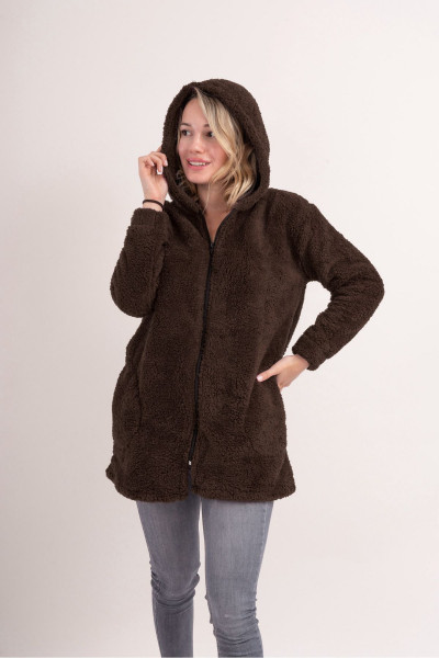 Uzun Tunik Kadın Ceket Welsoft Peluş Tesettür Uzun Tunik Kadın Ceket Welsoft Peluş Tesettür