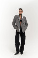 Peters Dikiş Detaylı Çizgili Füme Blazer Peters Dikiş Detaylı Çizgili Füme Blazer
