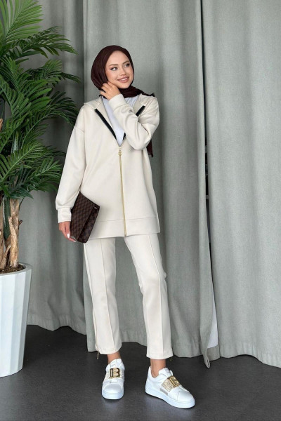 Venessa Scuba Takım Bej Venessa Scuba Takım Bej