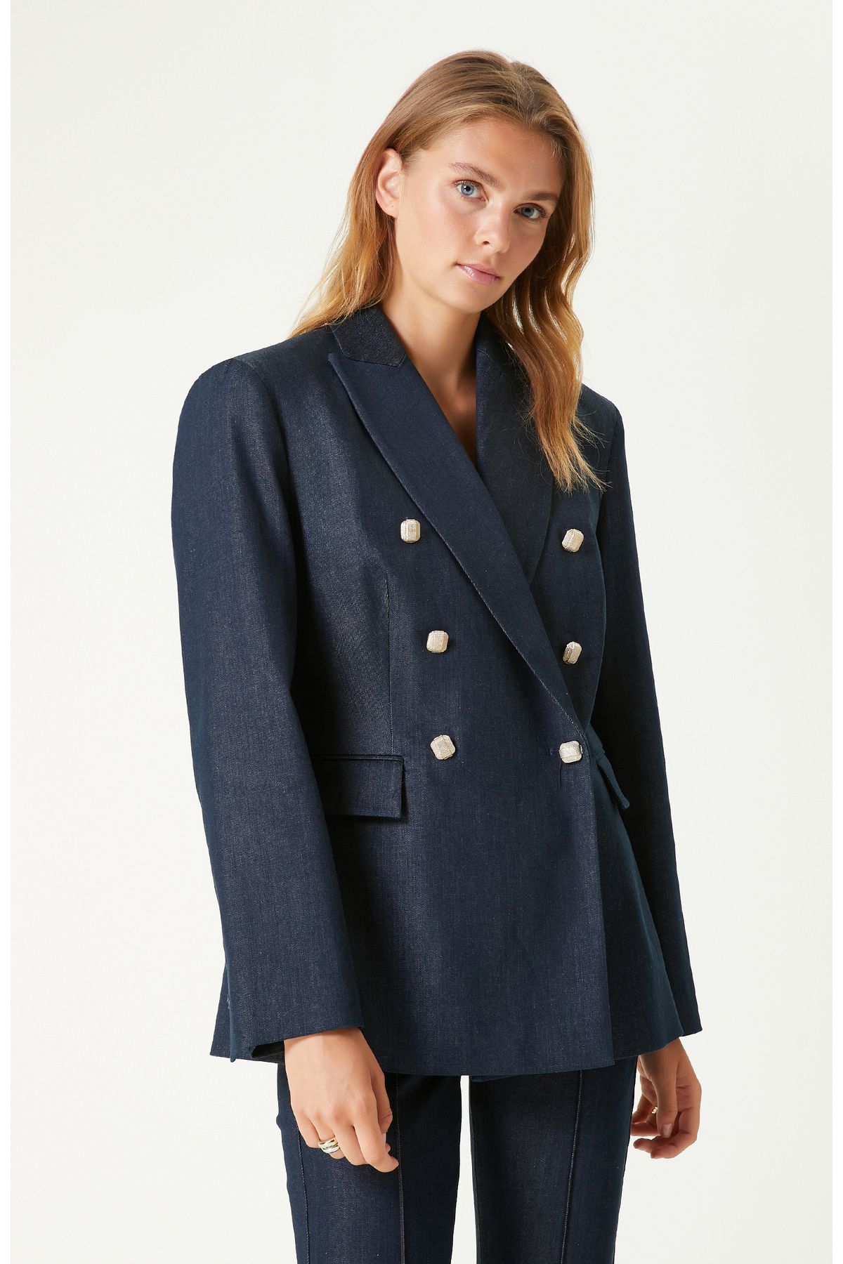 Koyu Indigo Mavi Denim Ceket Koyu Indigo Mavi Denim Ceket