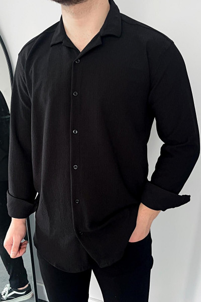 Siyah Dokulu Gömlek Siyah Dokulu Gömlek