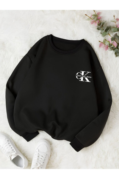 Unisex Erkek/Kadın CK Özel Baskılı Renkli Oversize Pamuklu Bisiklet Yaka Sweatshirt Unisex Erkek/Kadın CK Özel Baskılı Renkli Oversize Pamuklu Bisiklet Yaka Sweatshirt