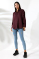 Oversize Mikro Saten Dökümlü Bordo Kadın Gömlek Oversize Mikro Saten Dökümlü Bordo Kadın Gömlek