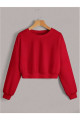 Kadın 2'li Bisiklet Yaka Crop Sweatshirt