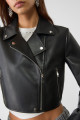 Suni Deri Crop Biker Ceket Suni Deri Crop Biker Ceket