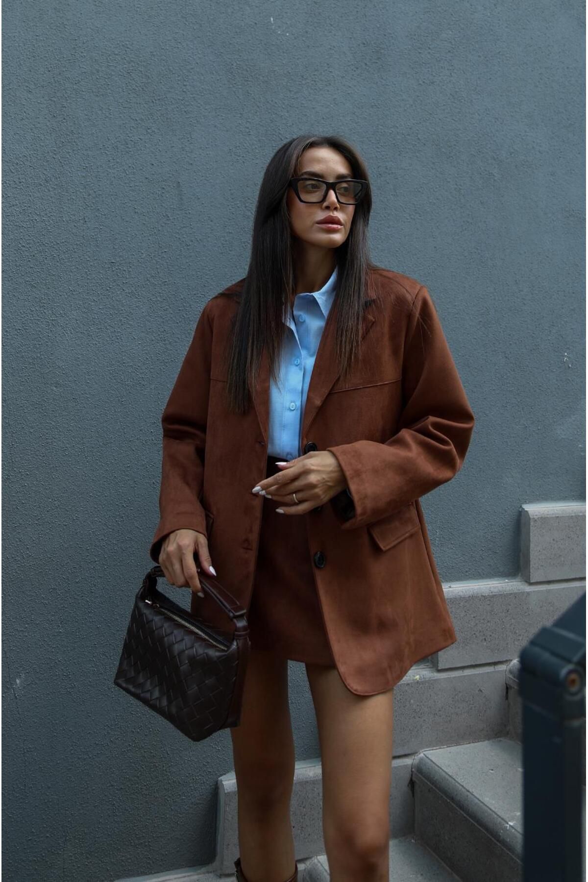Taba Franco Süet Blazer Ceket Taba Franco Süet Blazer Ceket