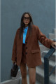 Taba Franco Süet Blazer Ceket Taba Franco Süet Blazer Ceket