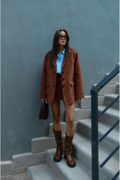 Taba Franco Süet Blazer Ceket Taba Franco Süet Blazer Ceket