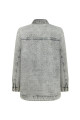 Oversize Taş Tasarımlı Jean Ceket