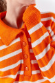 Polo Yaka Şardonlu Oranj Tunik Polo Yaka Şardonlu Oranj Tunik