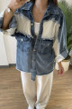 RV020 5950 File Detay Kot Ceket MAVİ RV020 5950 File Detay Kot Ceket MAVİ