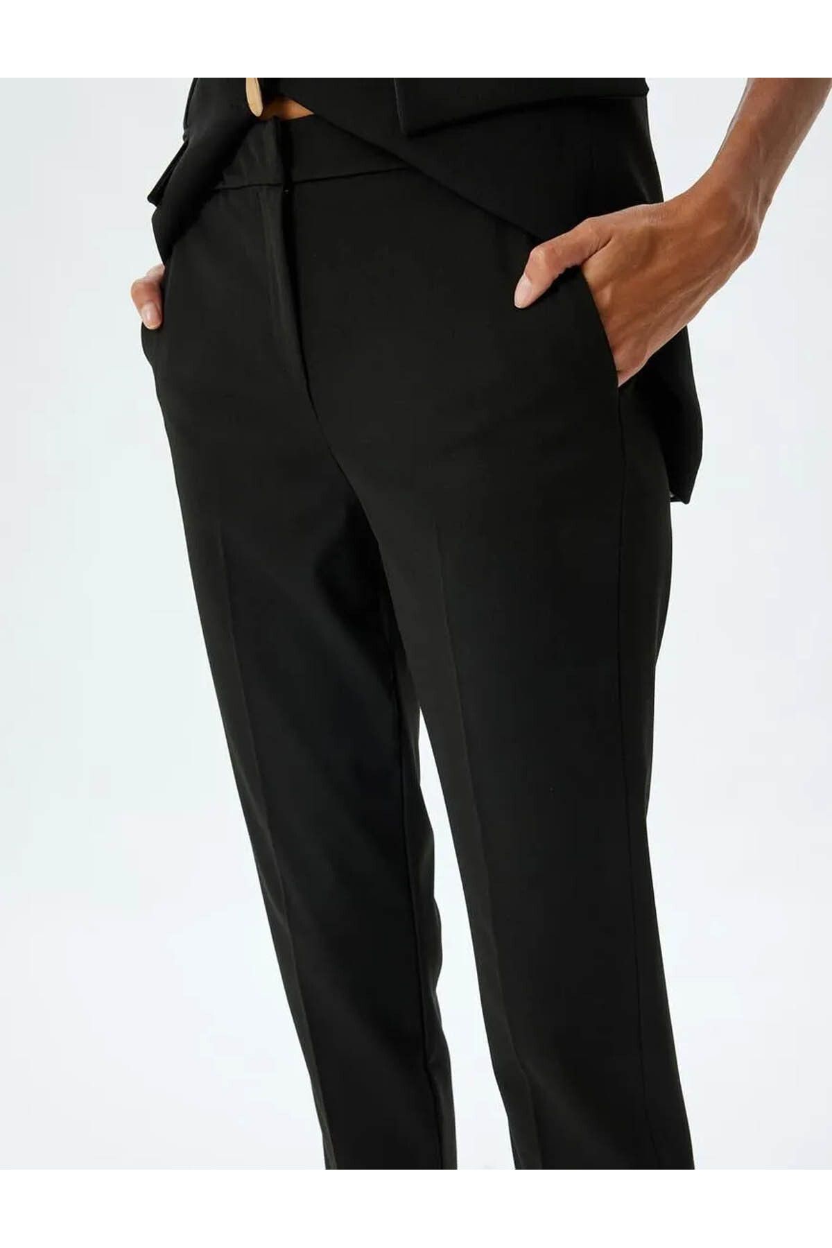 Standart Bel Cepli Slim Fit Cigarette Pantolon Standart Bel Cepli Slim Fit Cigarette Pantolon