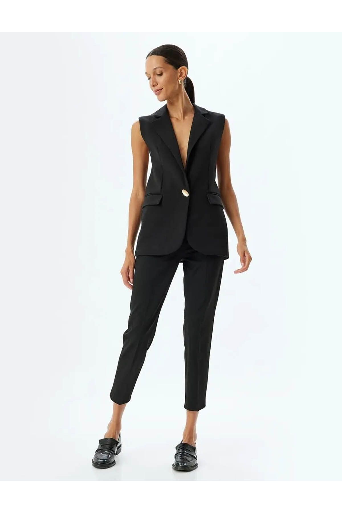 Standart Bel Cepli Slim Fit Cigarette Pantolon Standart Bel Cepli Slim Fit Cigarette Pantolon