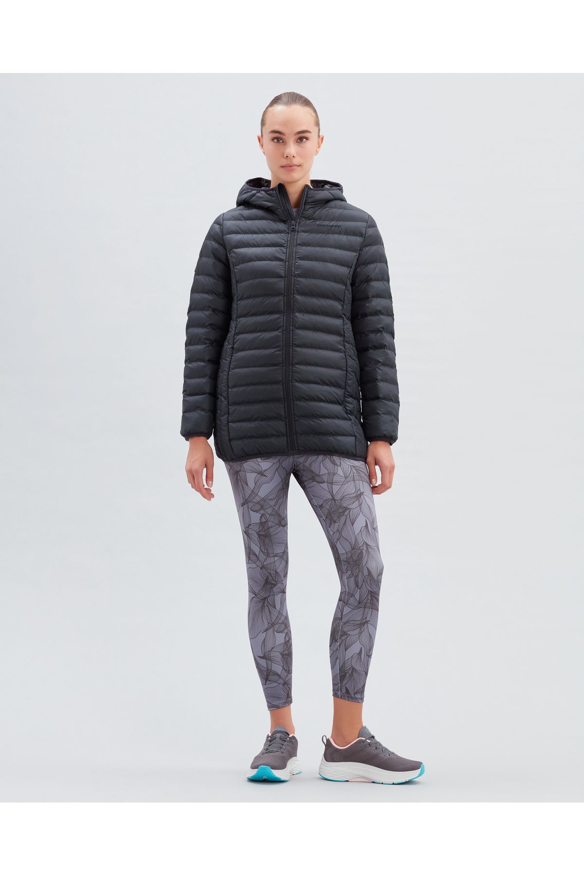 W Essential Midi Length Hooded Jacket Kadın Siyah Mont S212276-001 W Essential Midi Length Hooded Jacket Kadın Siyah Mont S212276-001