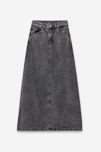 Uzun Çan Denim Etek Füme Uzun Çan Denim Etek Füme