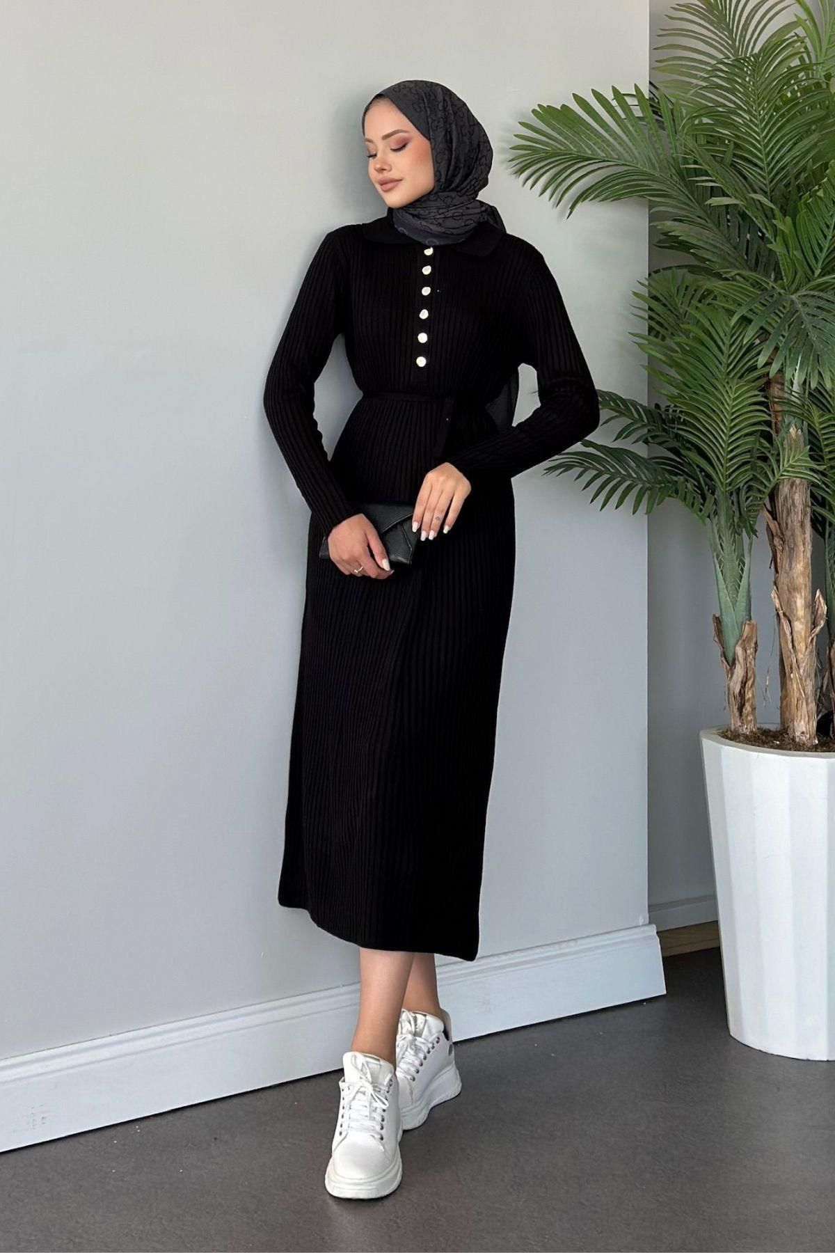 Madonna Triko Elbise Siyah Madonna Triko Elbise Siyah