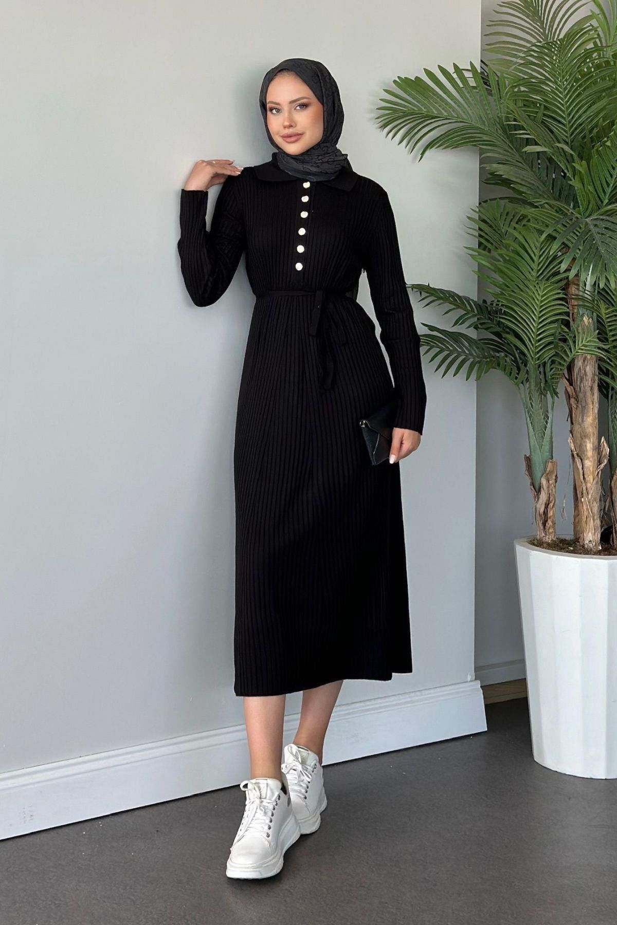 Madonna Triko Elbise Siyah Madonna Triko Elbise Siyah