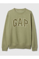 Kadın Haki Gap Logo Bisiklet Yaka Fleece Sweatshirt