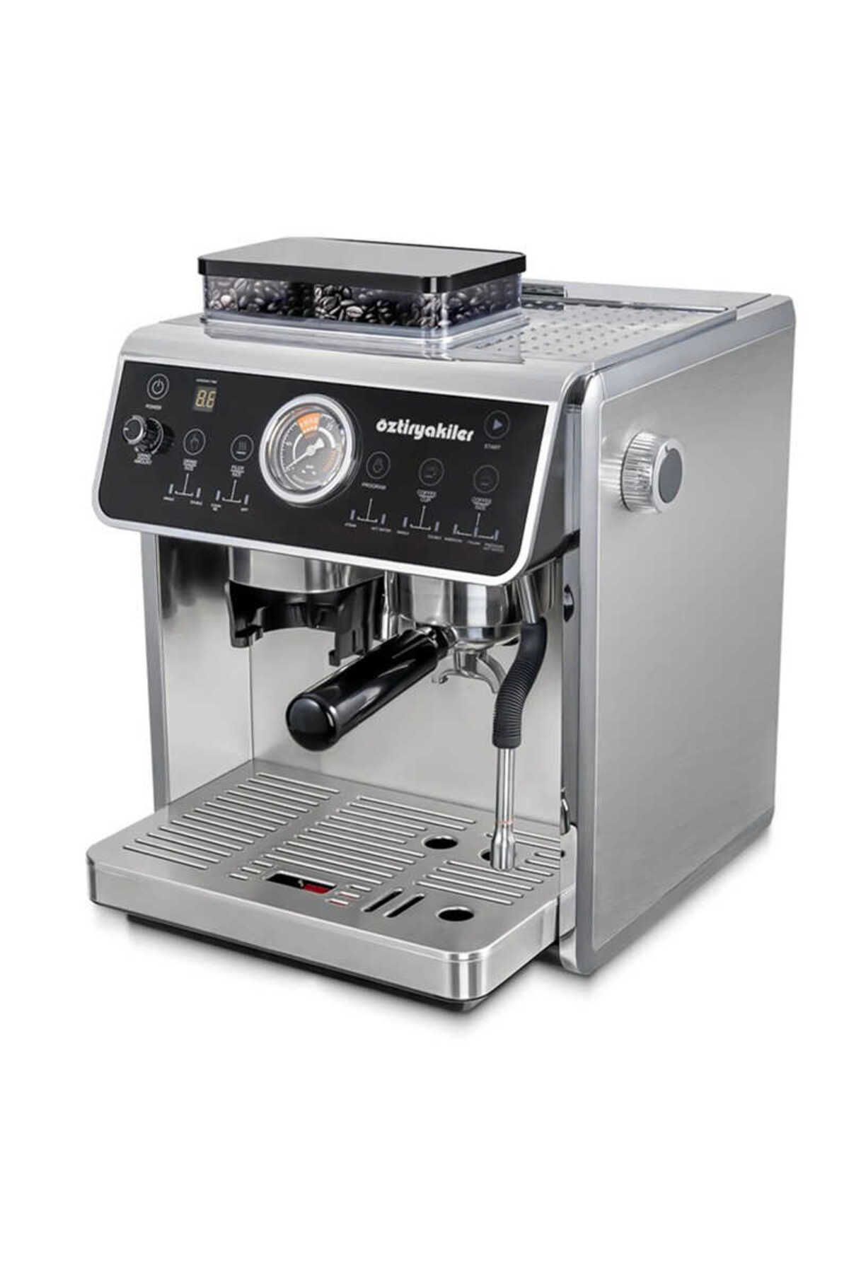 Öztiryakiler Mini Barista Espresso Kahve Makinesi 2800 W Kahve Değirmeni Dahil 2,7 Lt Su Tankı