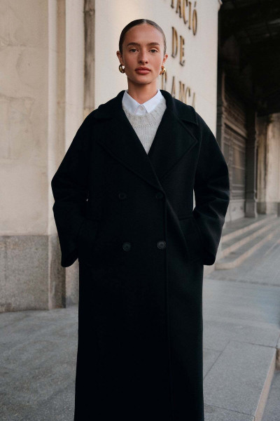 Siyah Luce Yün Oversize Kaban Siyah Luce Yün Oversize Kaban