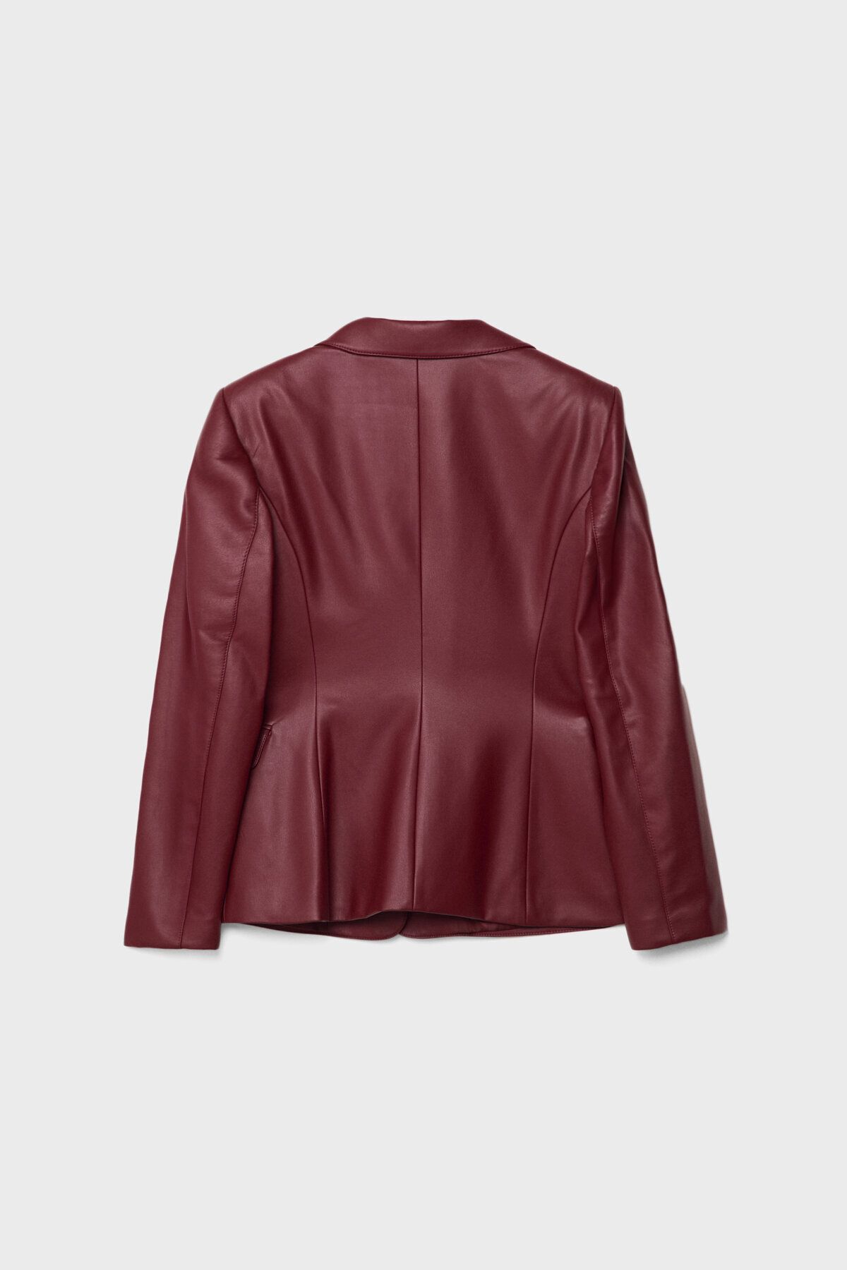 Vücuda oturan suni deri blazer Vücuda oturan suni deri blazer