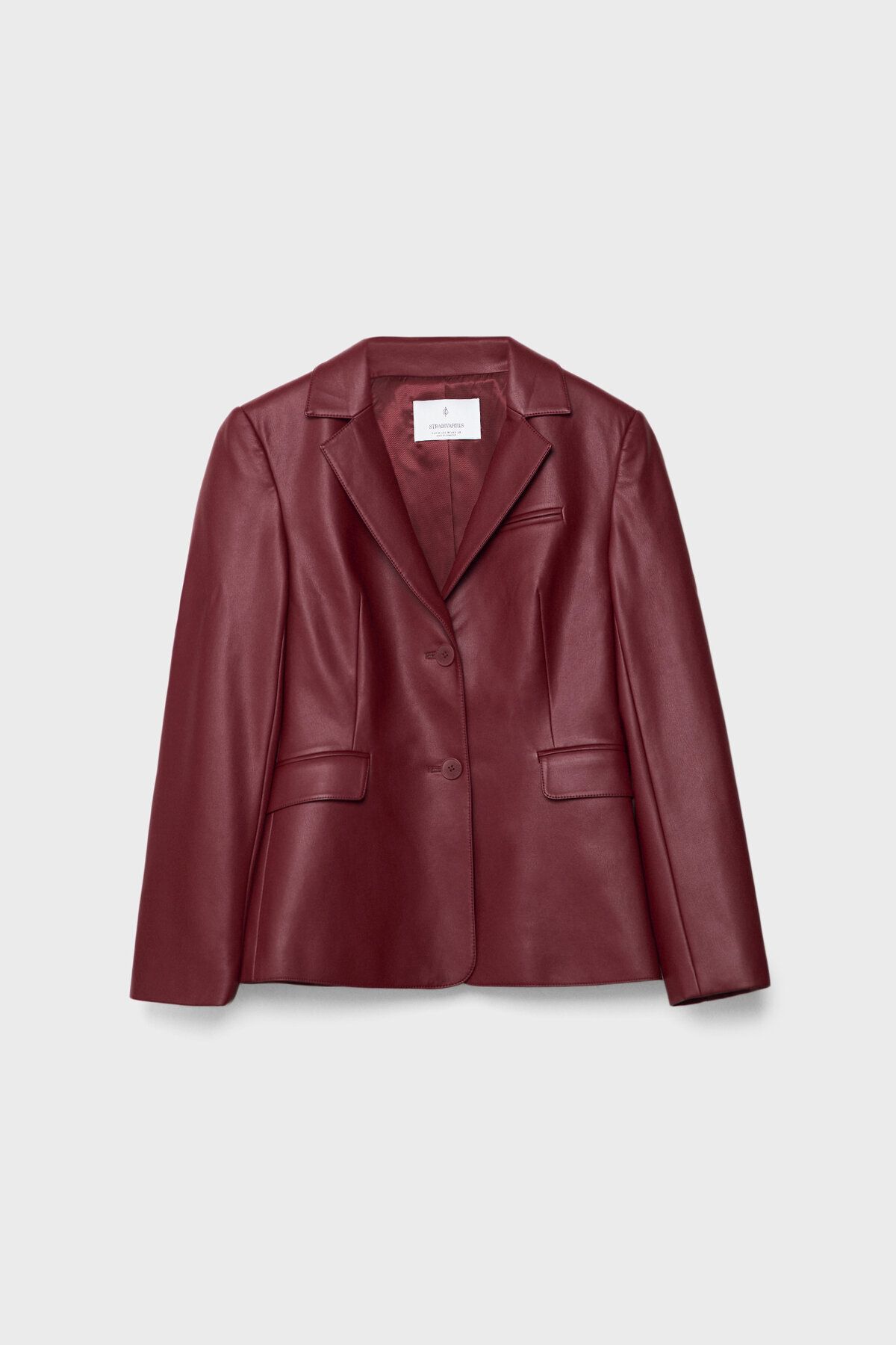 Vücuda oturan suni deri blazer Vücuda oturan suni deri blazer