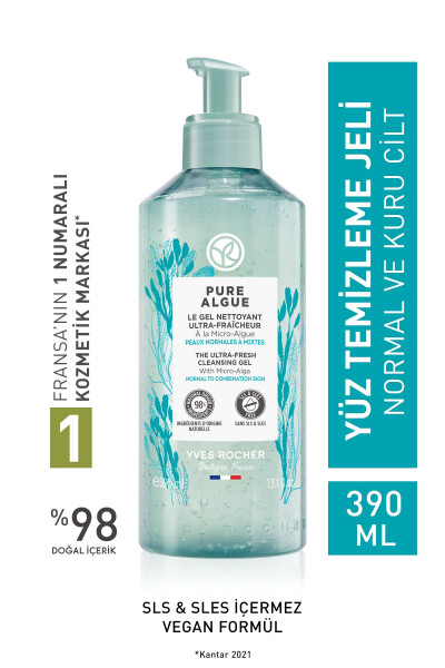 Normal Ve Kuru Ciltler Için Pure Algue Prebiyotik Yüz Yıkama Jeli-390ml Normal Ve Kuru Ciltler Için Pure Algue Prebiyotik Yüz Yıkama Jeli-390ml