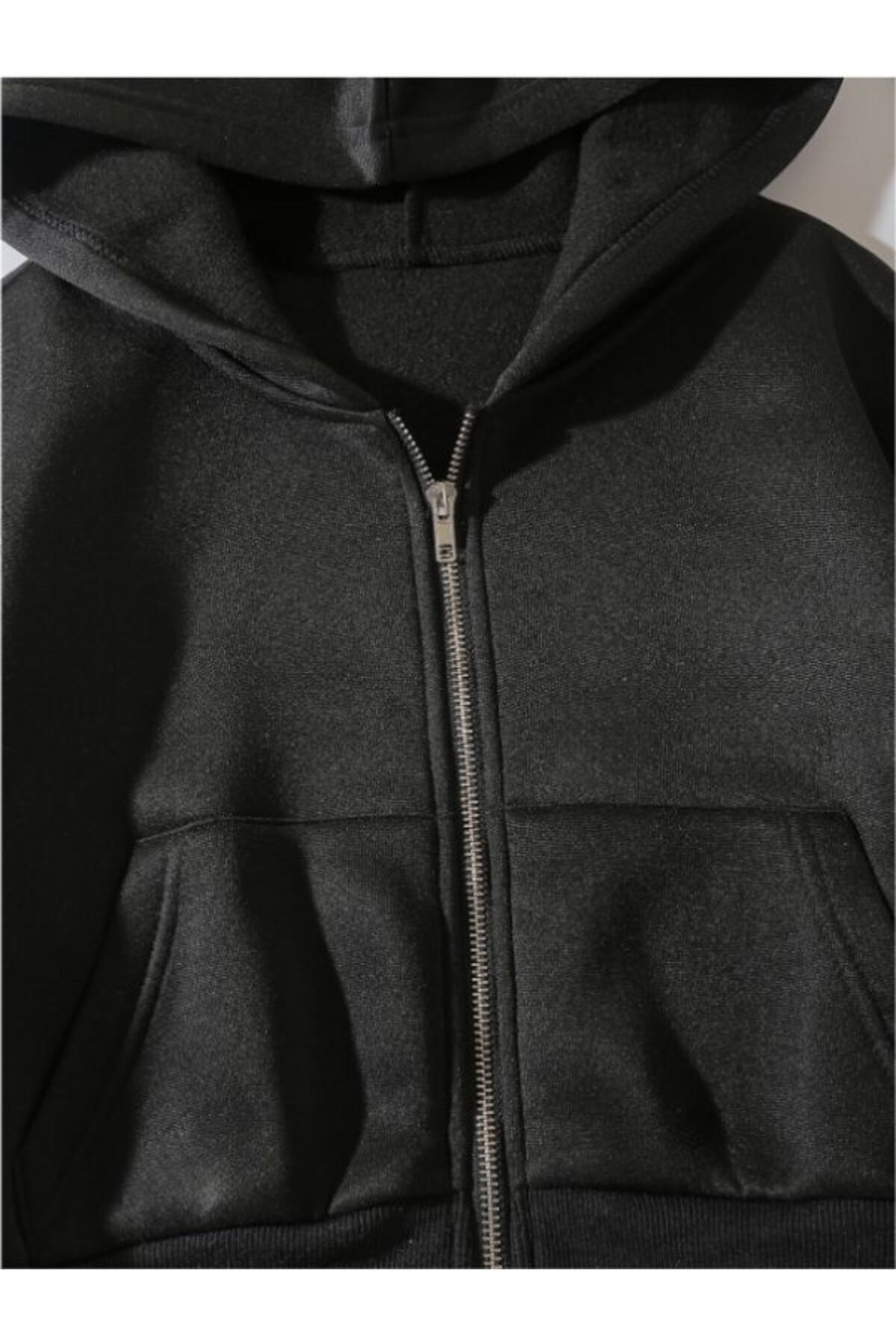 Kadın Oversize Fermuarlı Kapüşonlu Crop Sweat Hırka Kadın Oversize Fermuarlı Kapüşonlu Crop Sweat Hırka
