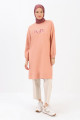 Somon Nakışlı Fermuar Detaylı Reglan Kol Sweat Tunik Somon Nakışlı Fermuar Detaylı Reglan Kol Sweat Tunik