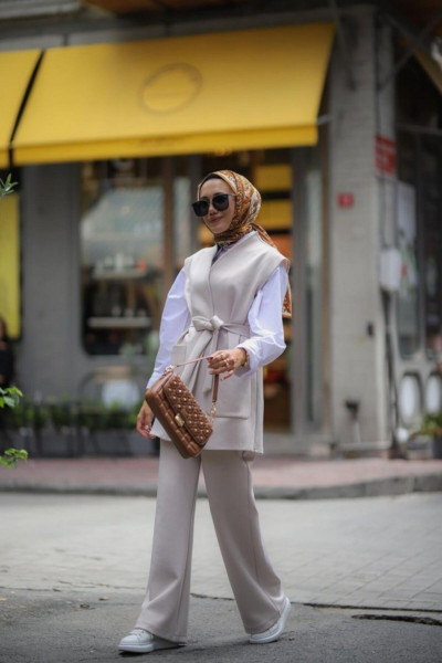 Tesettür Ponte Takım Taş Model-522 Tesettür Ponte Takım Taş Model-522