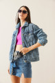 Mavi Çift Cepli Crop Denim Ceket 5KXK4-48954-12