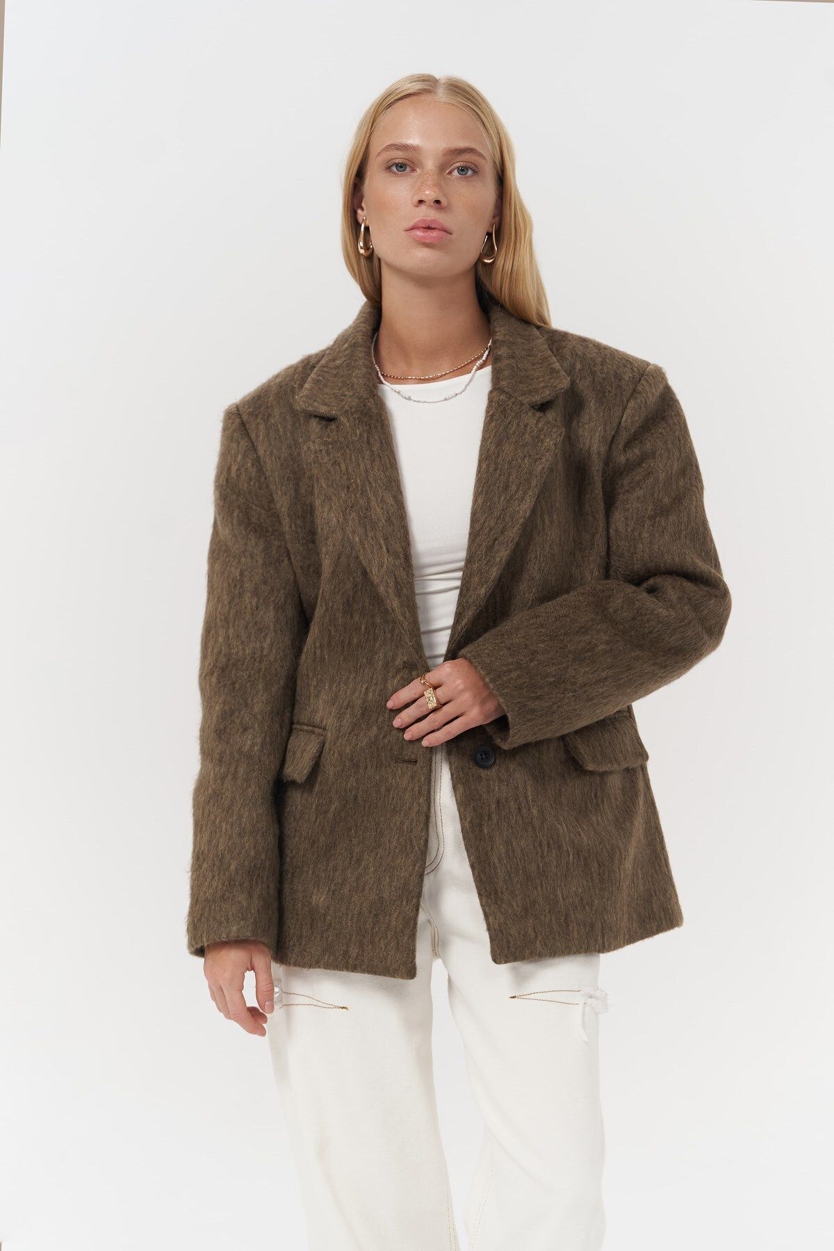 Mai Collection Monday Kahve Dar Kesim Blazer Mai Collection Monday Kahve Dar Kesim Blazer