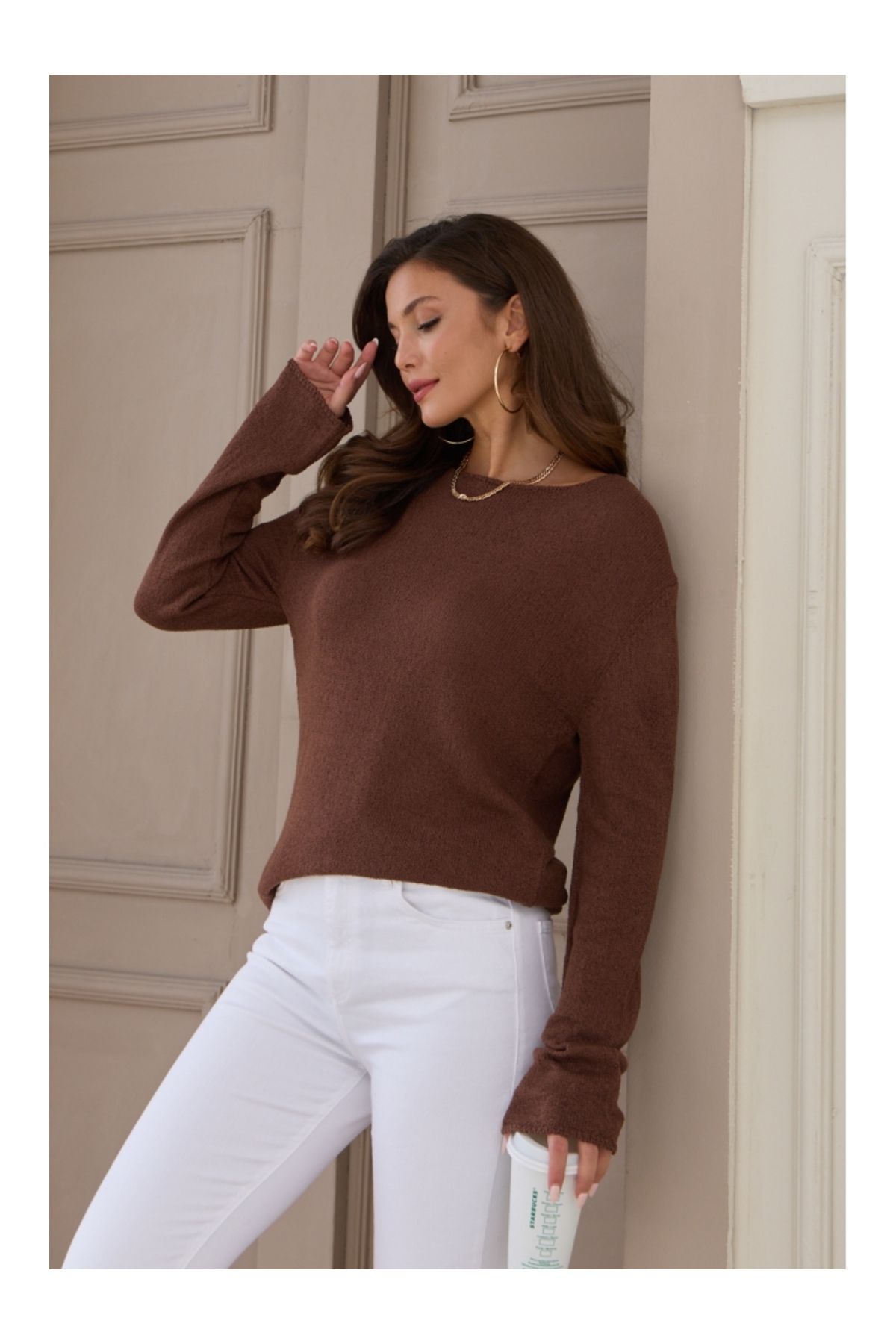 Kahve Massi Model İnce Merserize Triko Kahve Massi Model İnce Merserize Triko