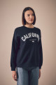 California Baskılı Bisiklet Yaka Sweatshirt