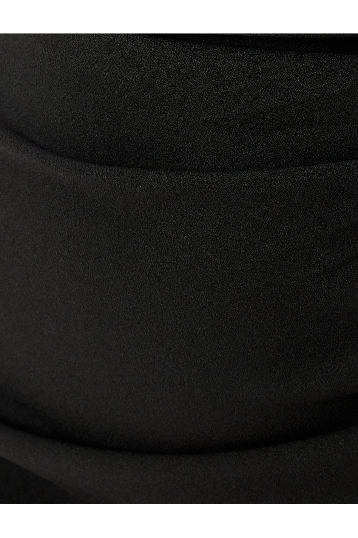 Tek Omuz Kalem Elbise Mini Boy Drapeli Krep Scuba Kumaş Slim Fit