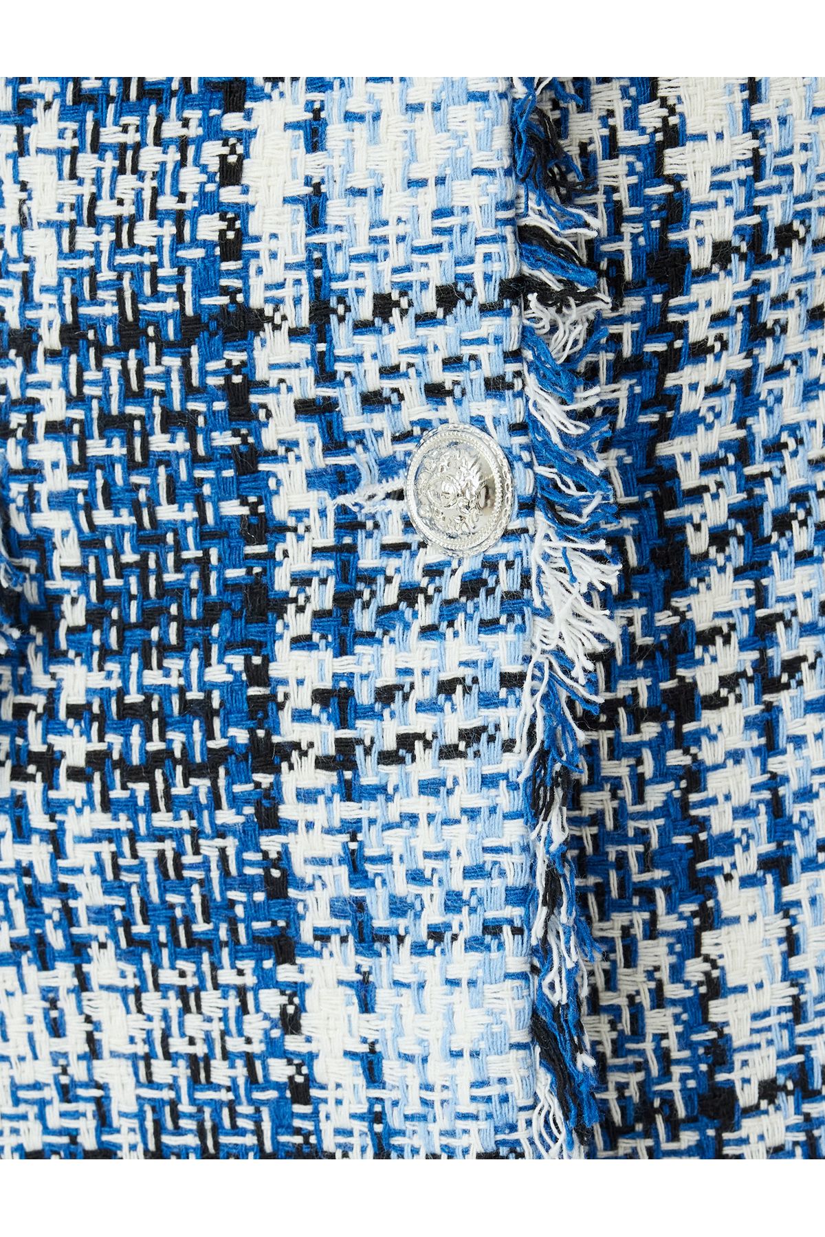 Tüvit Ceket Püsküllü Kruvaze Kapaklı Cep Detaylı Tüvit Ceket Püsküllü Kruvaze Kapaklı Cep Detaylı