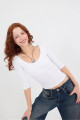 U Yaka Yarım Kol Basic Bluz B16663-T1 U Yaka Yarım Kol Basic Bluz B16663-T1
