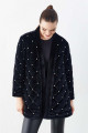 Kapitone Taşlı Kadife Mont Siyah Kapitone Taşlı Kadife Mont Siyah