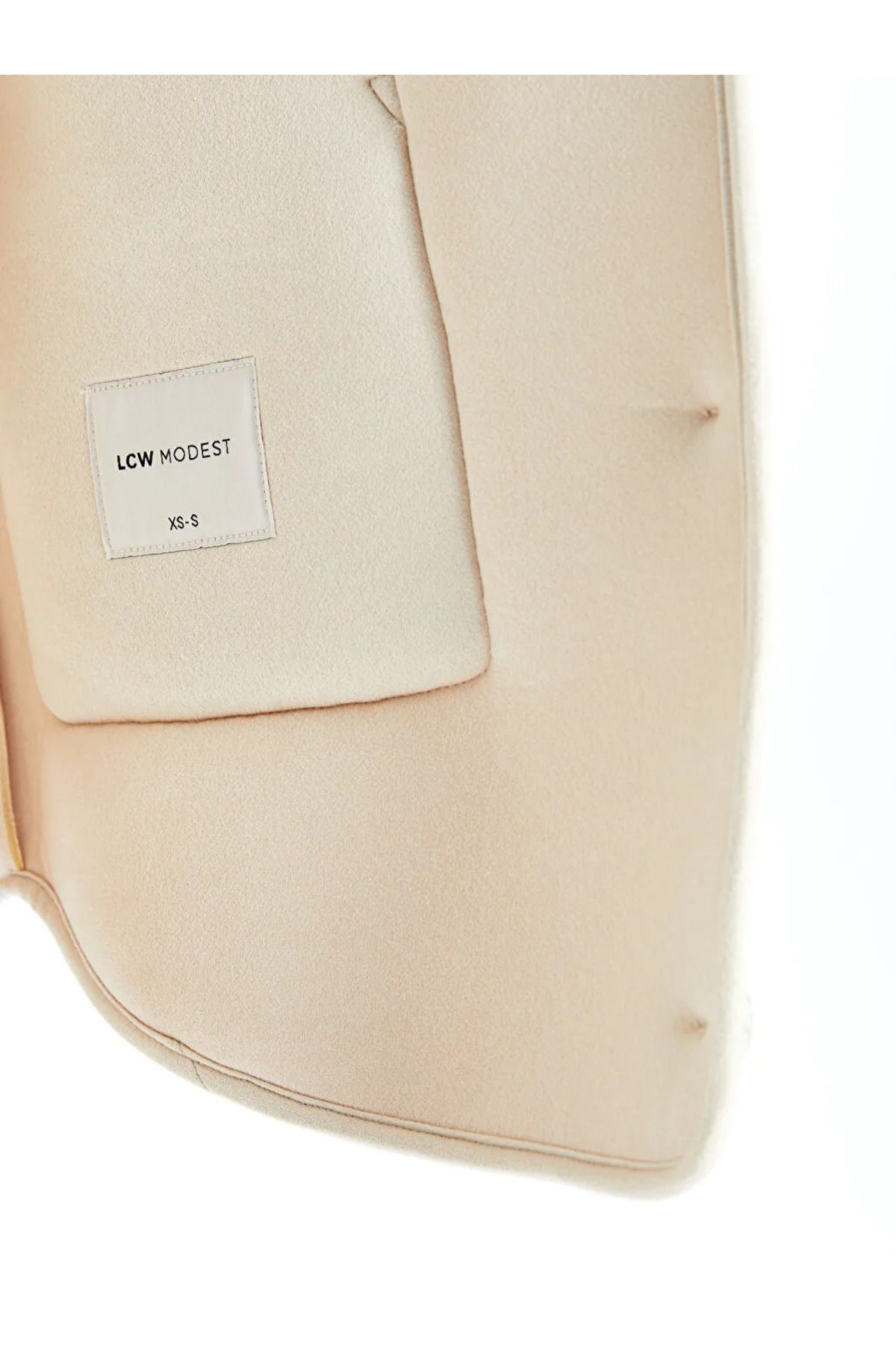 LCW Modest Bej Bisiklet Yaka Düz Oversize Kadın Teddy Mont LCW Modest Bej Bisiklet Yaka Düz Oversize Kadın Teddy Mont